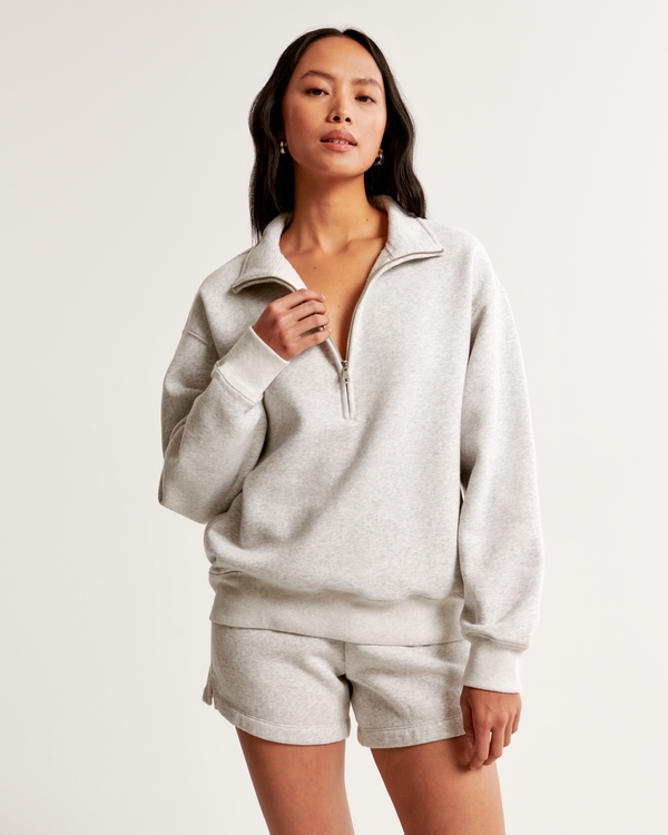 Half-zip Teddy Sweatshirt - Cream - Ladies