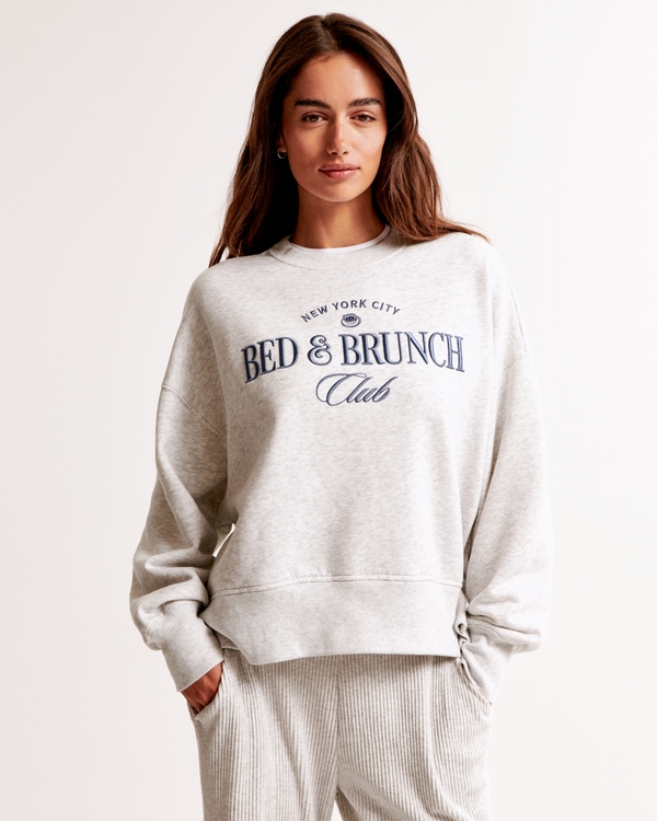 Bed & Brunch Graphic Easy Sunday Crew, Light Gray view 2