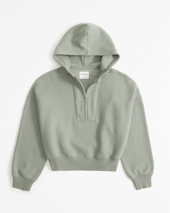 Femme Sweat a capuche demi patte zippee Sunday Femme Reductions Abercrombie