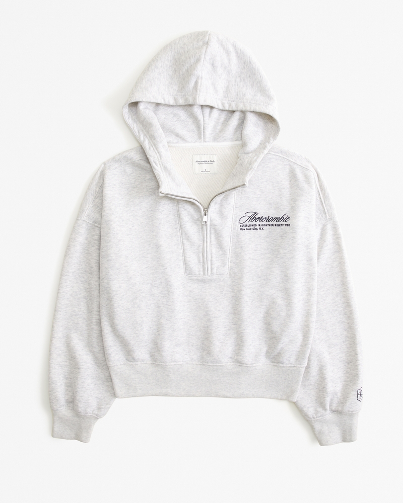 French Terry Logo Half-Zip Hoodie