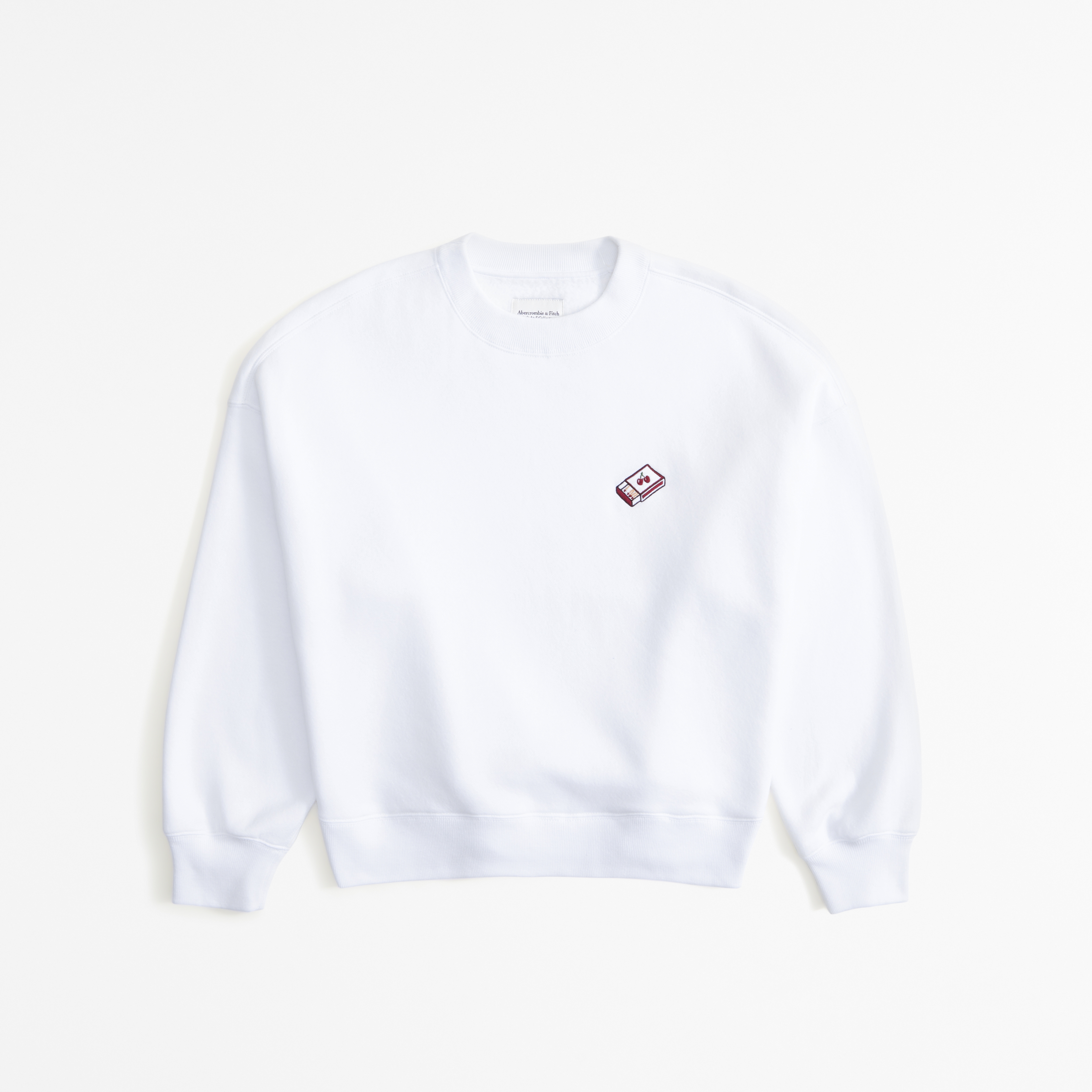 Abercrombie & Fitch Embroidered Graphic Classic Sunday Crew In White