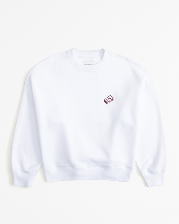 Embroidered Graphic Classic Sunday Crew, White