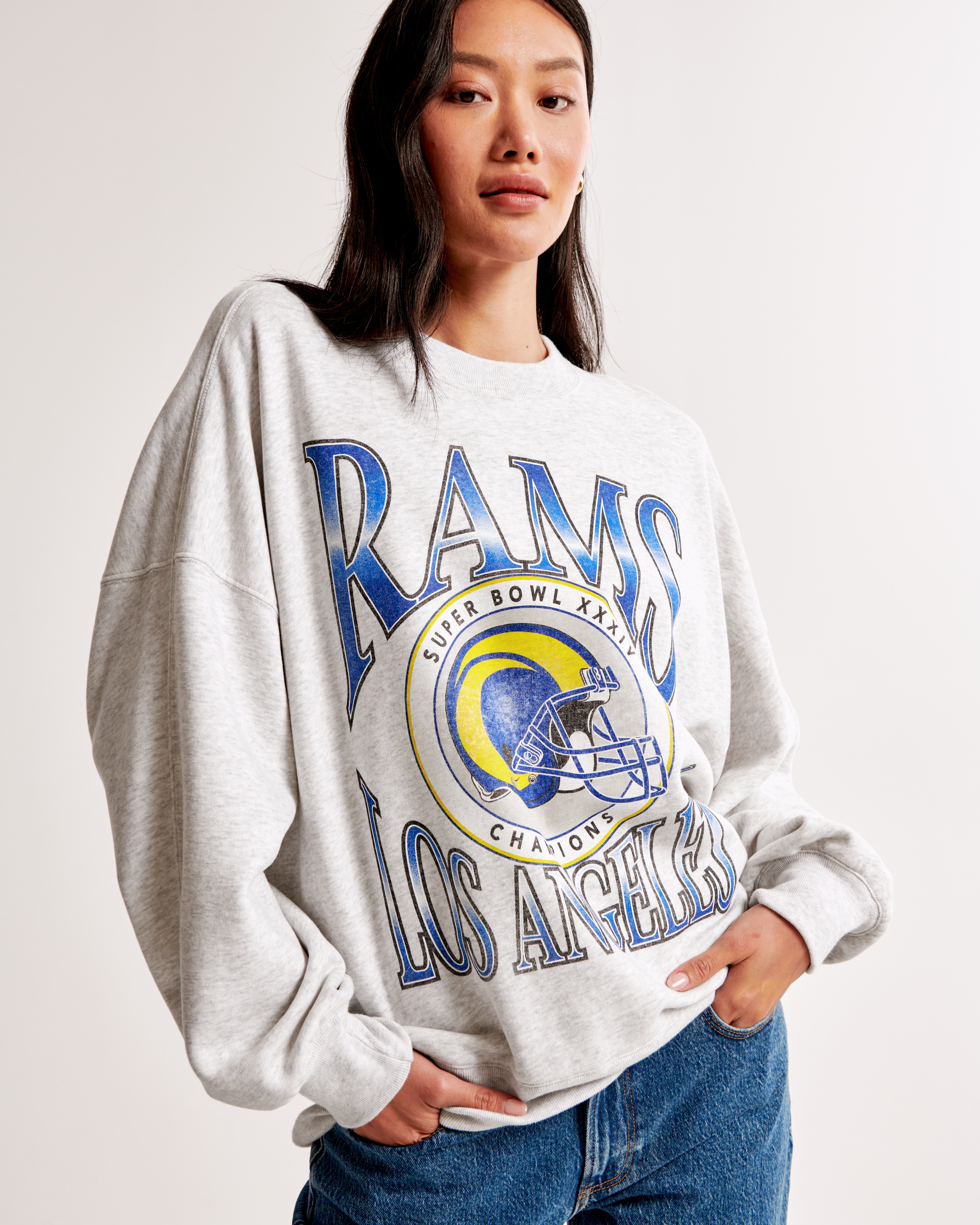 Abercrombie & Fitch Los Angeles Rams Graphic Oversized Sunday Crew