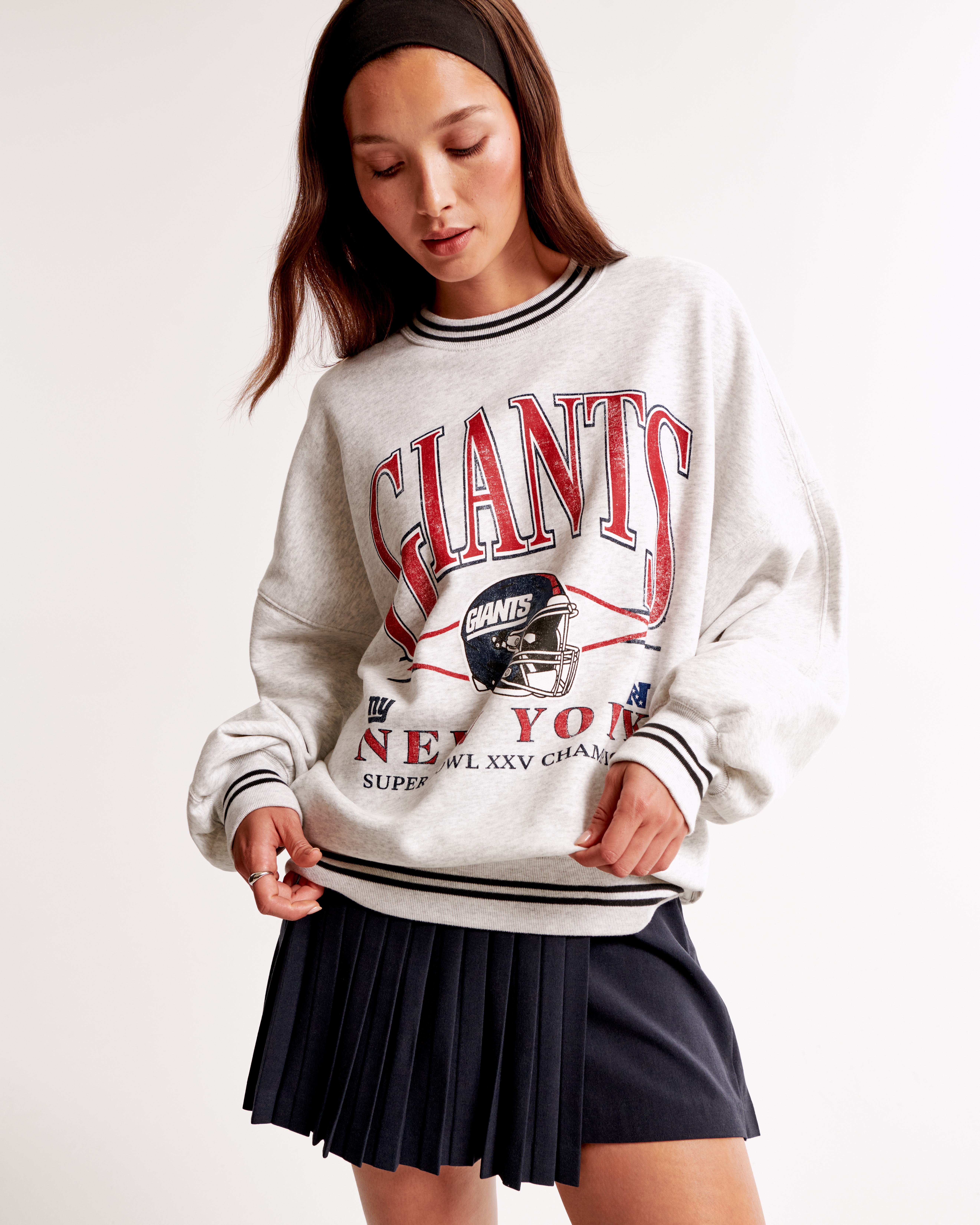 Abercrombie & Fitch New York Giants Graphic Oversized Sunday Crew