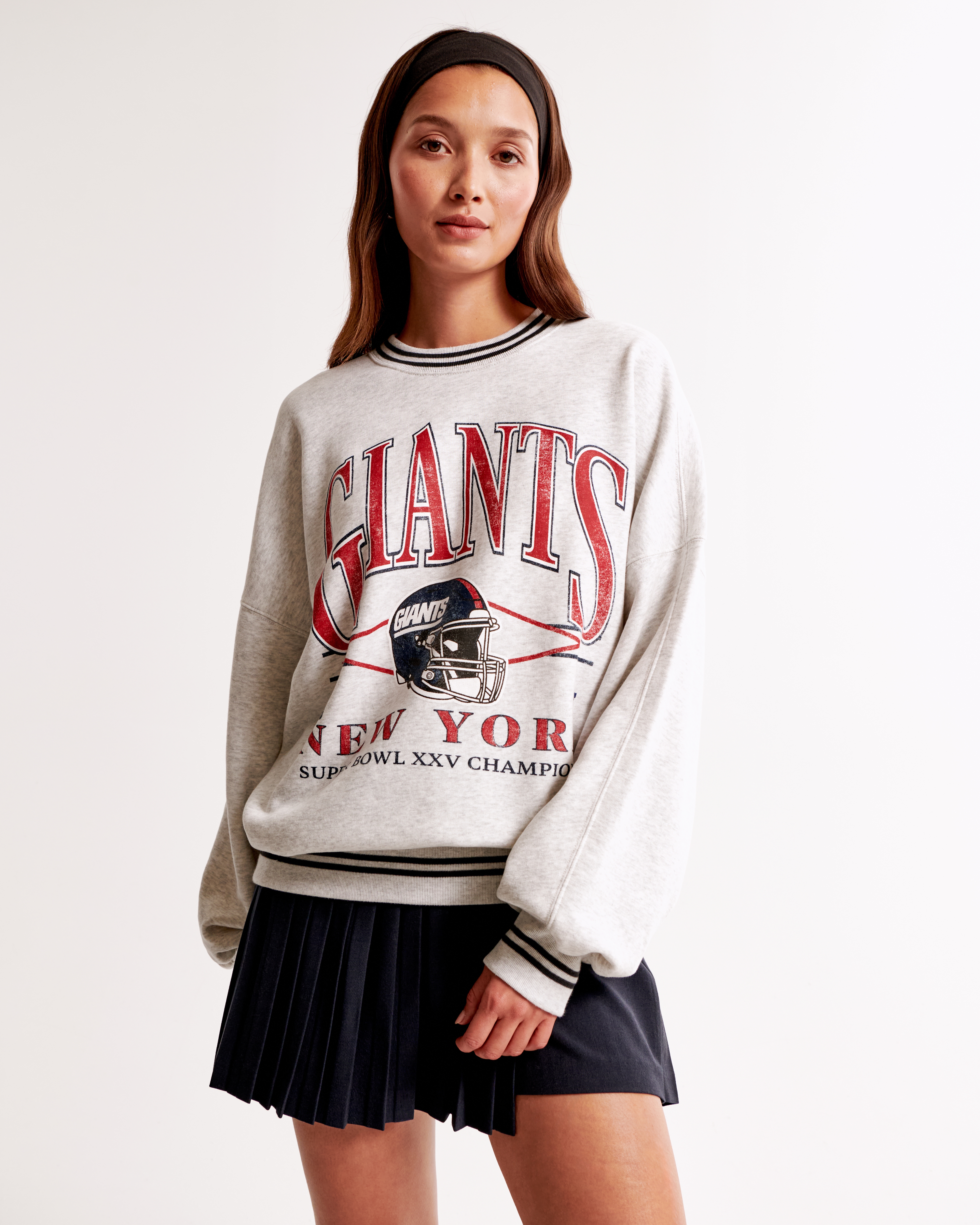 Women's New York Giants Graphic Oversized Sunday Crew