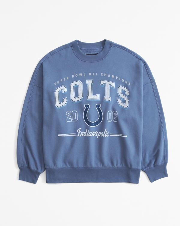 Indianapolis Colts Graphic Oversized Sunday Crew, Blue - Colts view 1