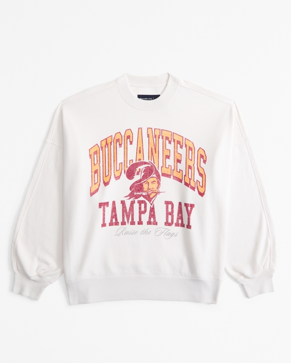 Tampa Bay Buccaneers Graphic Oversized Sunday Crew, Cream - Buccaneers view 1