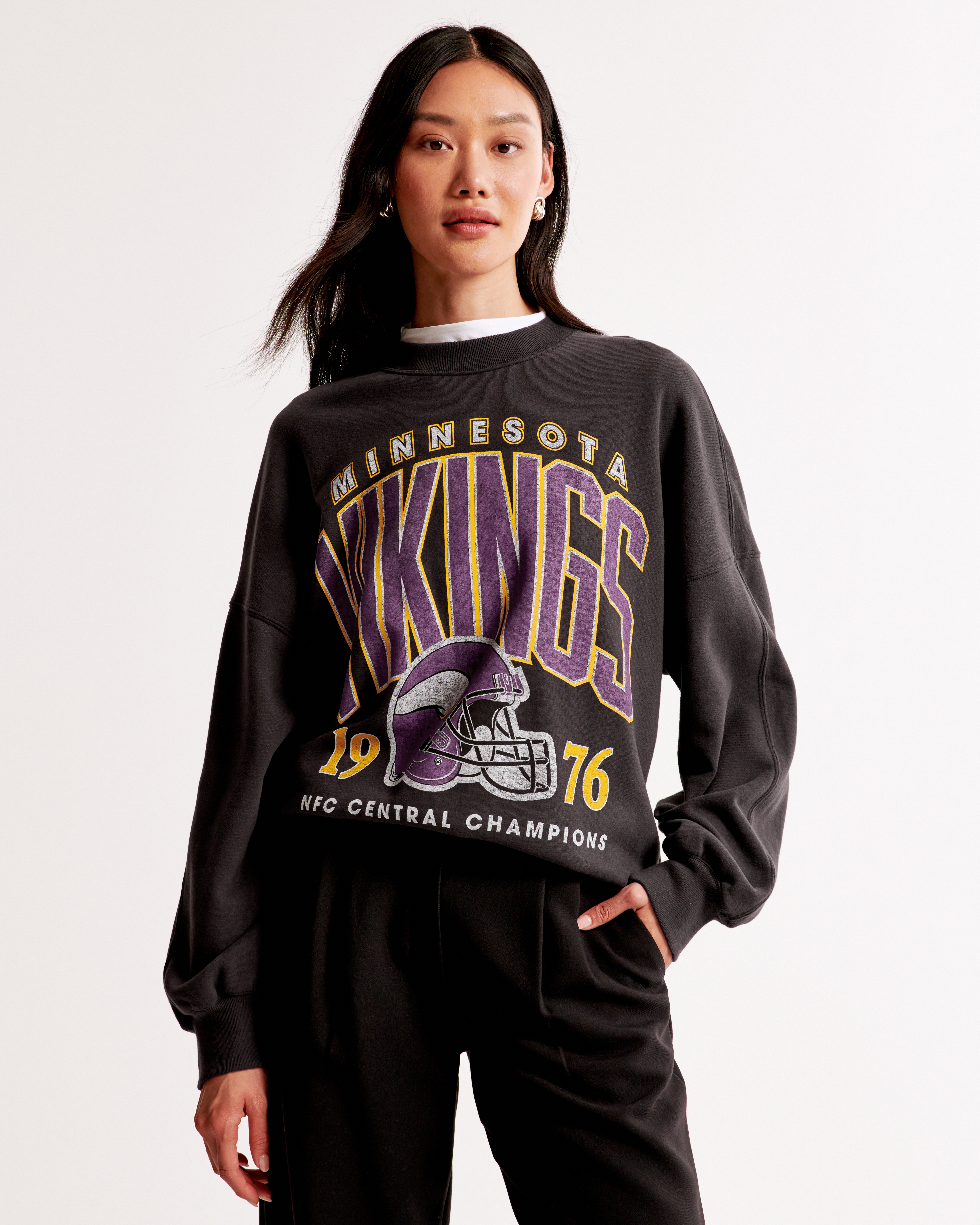 NFL Minnesota Vikings Graphic Oversized Sunday Crew | NFL NFL |  Abercrombie.com