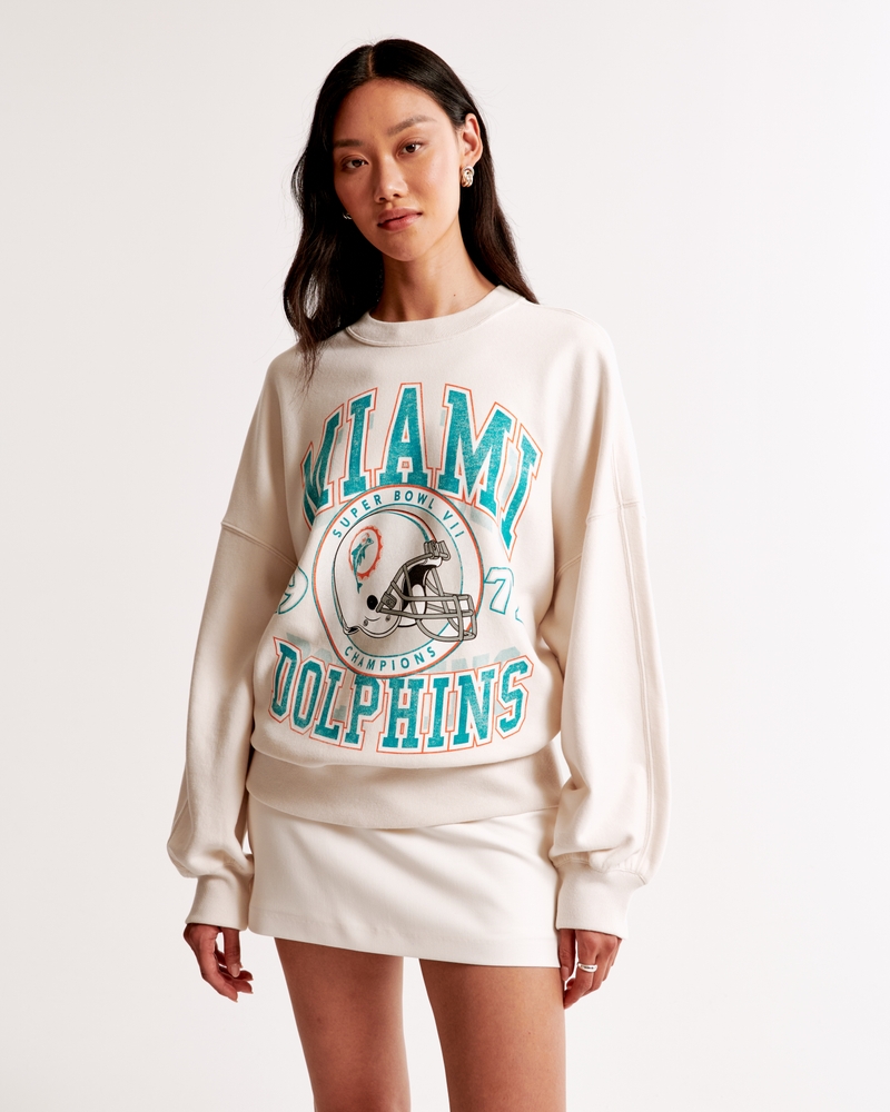 Miami Dolphins Graphic Oversized Sunday Crew