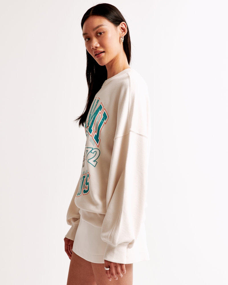 Miami Dolphins Graphic Oversized Sunday Crew