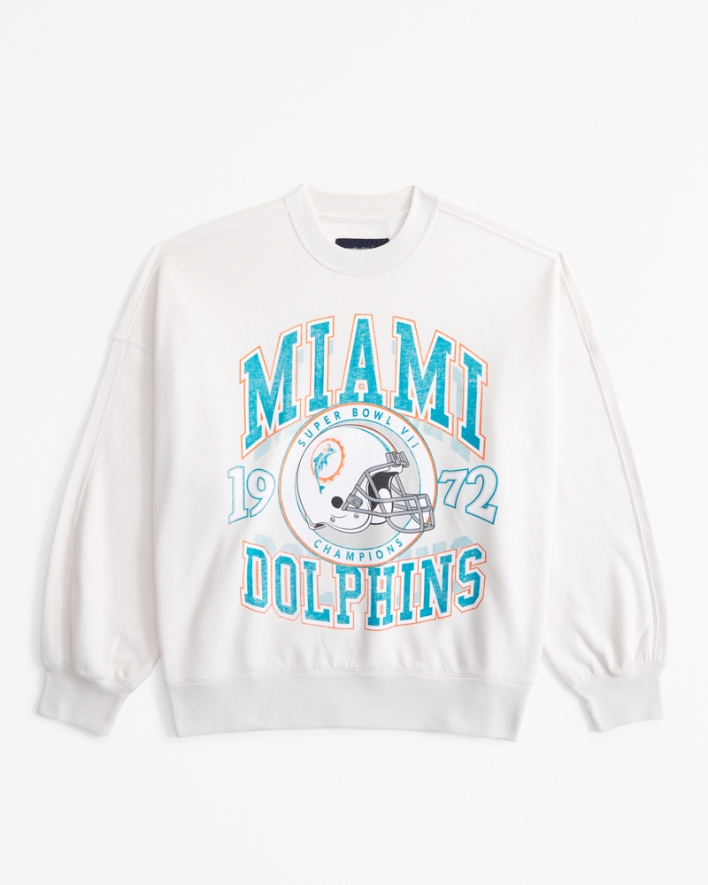 Miami Dolphins Graphic Oversized Sunday Crew
