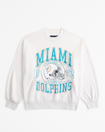 Miami Dolphins Graphic Oversized Sunday Crew