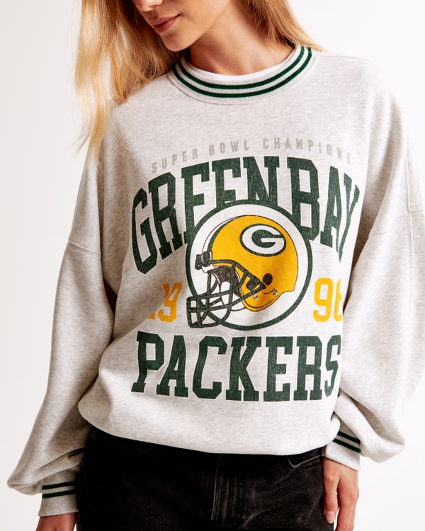 Green Bay Packers Graphic Oversized Sunday Crew, Packers