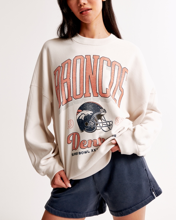 Denver Broncos Graphic Oversized Sunday Crew, Broncos