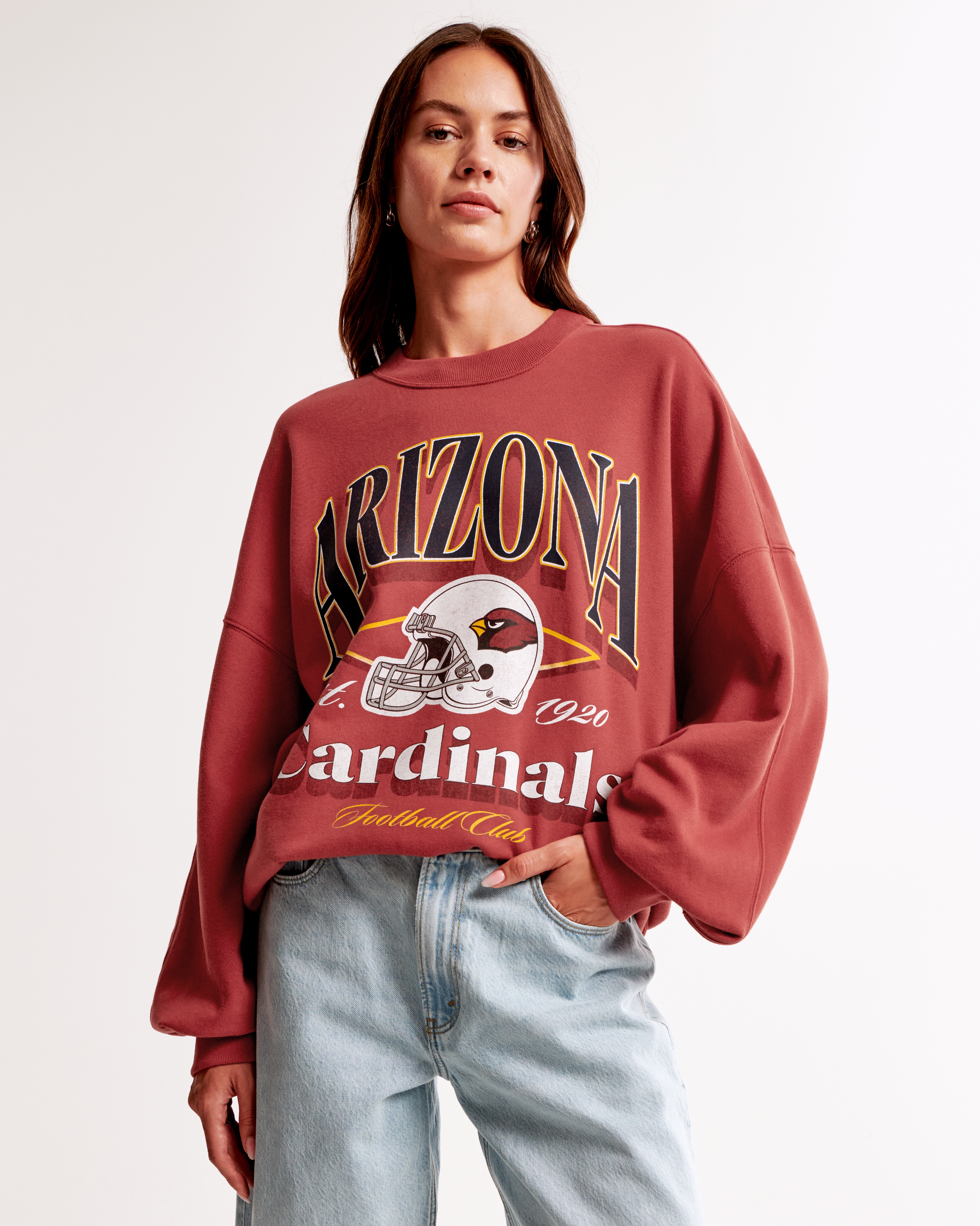 Women s Arizona Cardinals Graphic Oversized Sunday Crew Women s New Arrivals Abercrombie