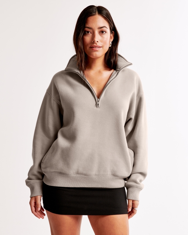 Essential Vintage Sunday Half-Zip, Taupe