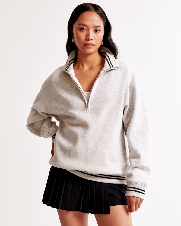 Essential Vintage Sunday Half-Zip, Light Gray