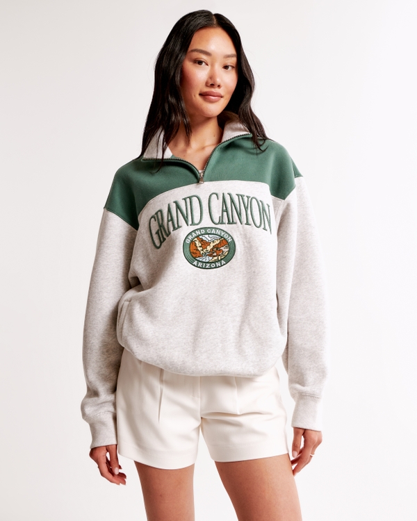 Embroidered Grand Canyon Vintage Sunday Half-Zip, Grand Canyon