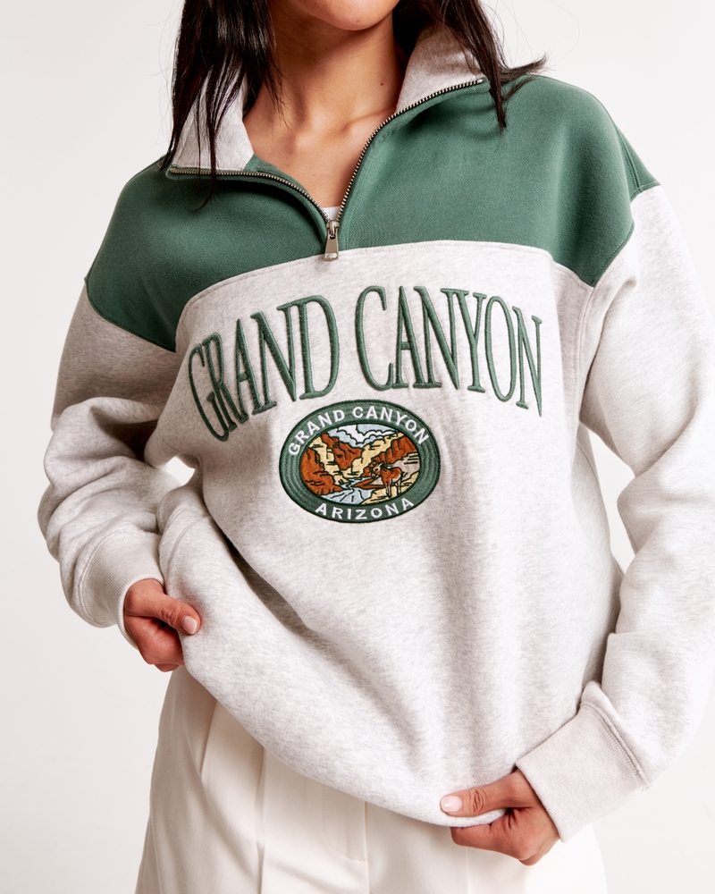 Embroidered Grand Canyon Vintage Sunday Half-Zip