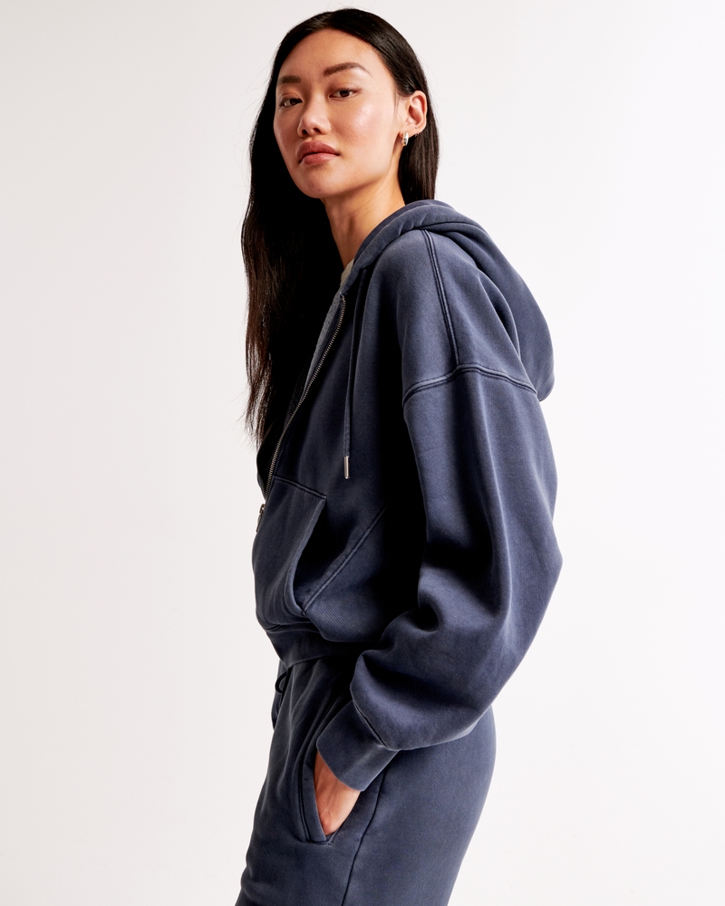 Essential Ribbed Sunday Hooded Full-Zip