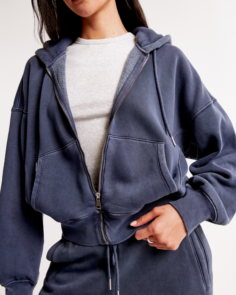 Essential Ribbed Sunday Hooded Full-Zip