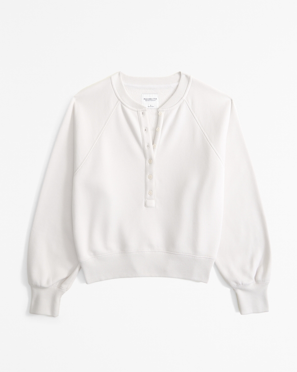 Essential Sunday Henley Crew, Cream view 1