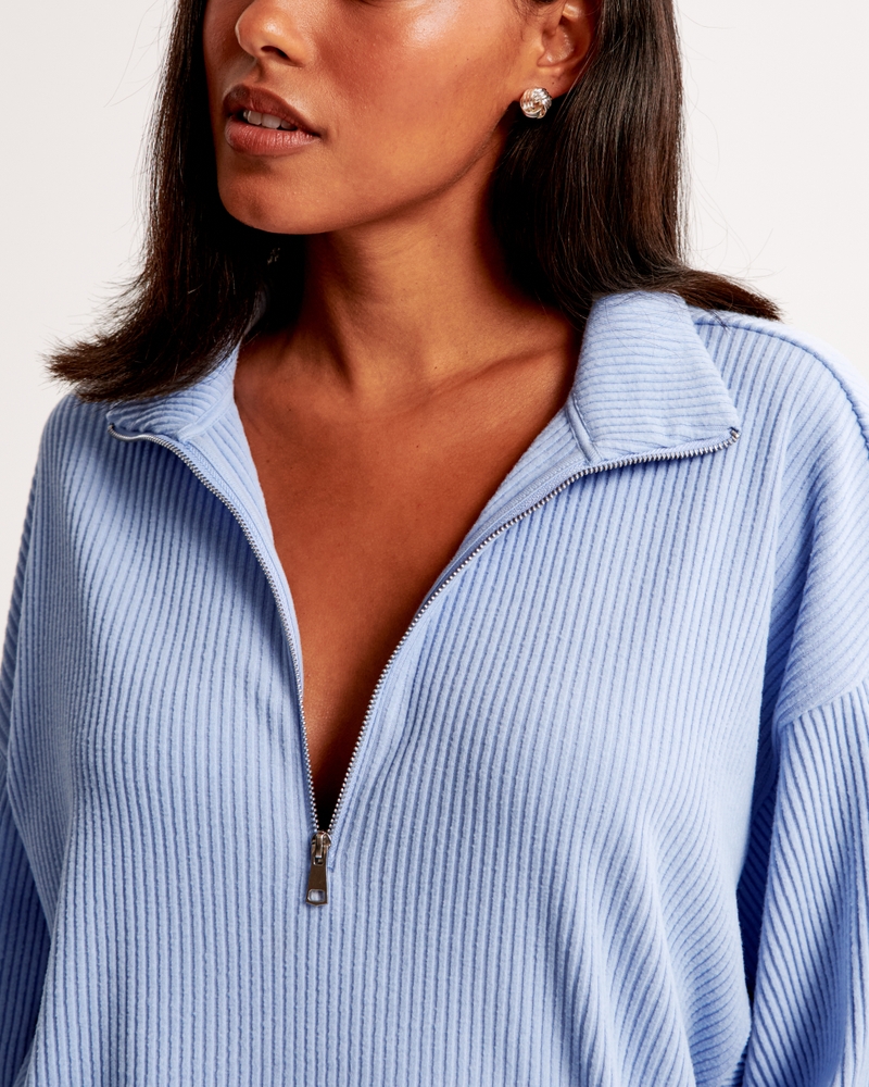 Lounge Brushed Rib Half-Zip