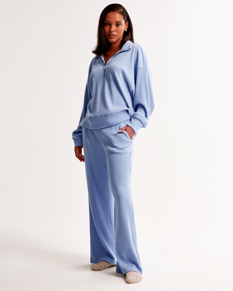 Lounge Brushed Rib Half-Zip