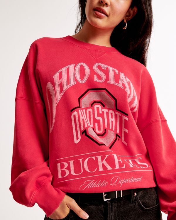 The Ohio State University Graphic Oversized Sunday Crew, Red