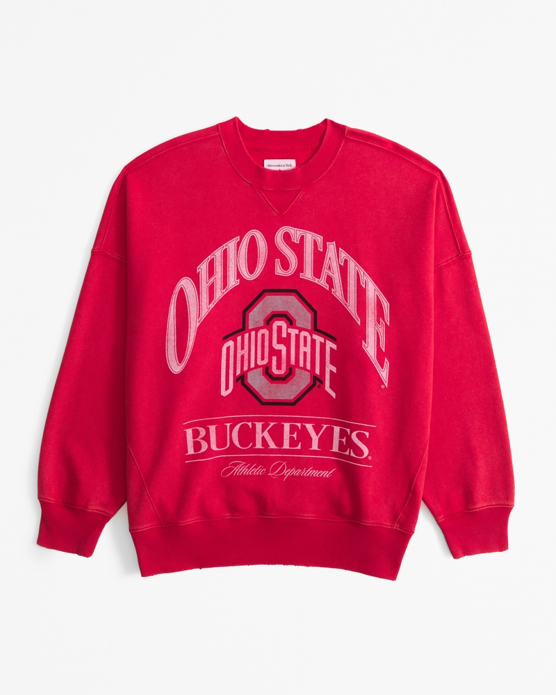 Women s The Ohio State University Graphic Oversized Sunday Crew Women s Tops Abercrombie