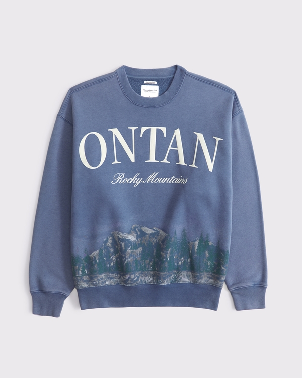 Scenic Rocky Mountains Vintage Sunday Crew, Royal Indigo view 1
