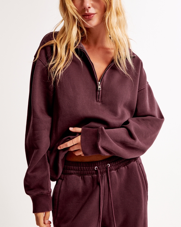 Essential Vintage Sunday Half-Zip, Maroon