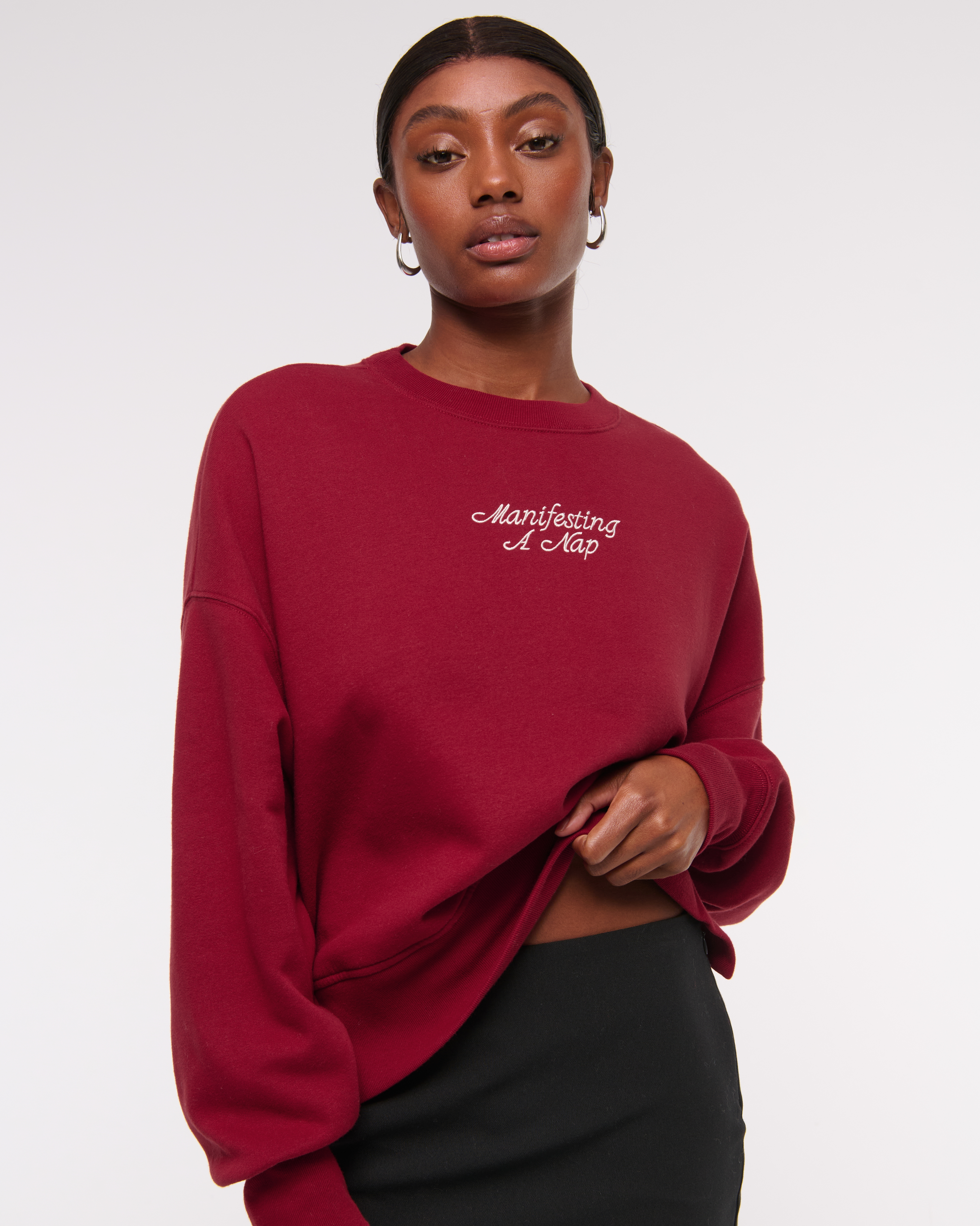 Abercrombie & Fitch Manifesting A Nap Graphic Easy Sunday Crew