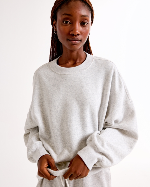 Grey crew neck sweatshirt womens best sale