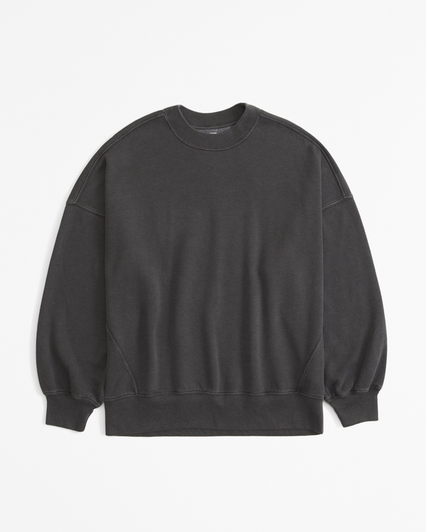 Essential Oversized Sunday Crew, Black