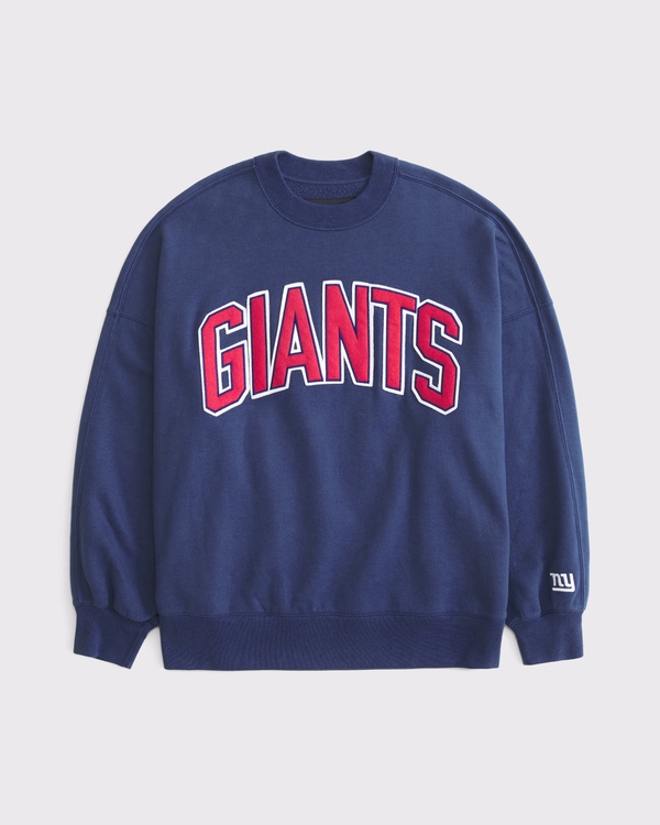 New York Giants Graphic Oversized Sunday Crew, Blue - Giants view 1