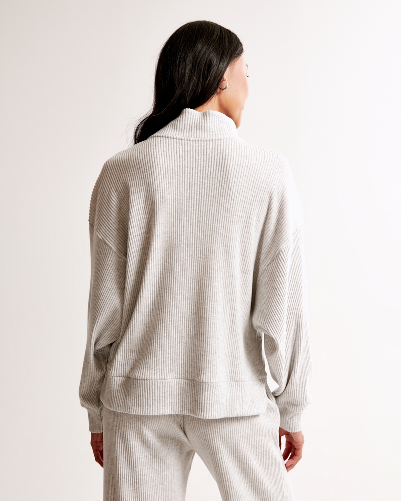 Lounge Brushed Rib Half-Zip