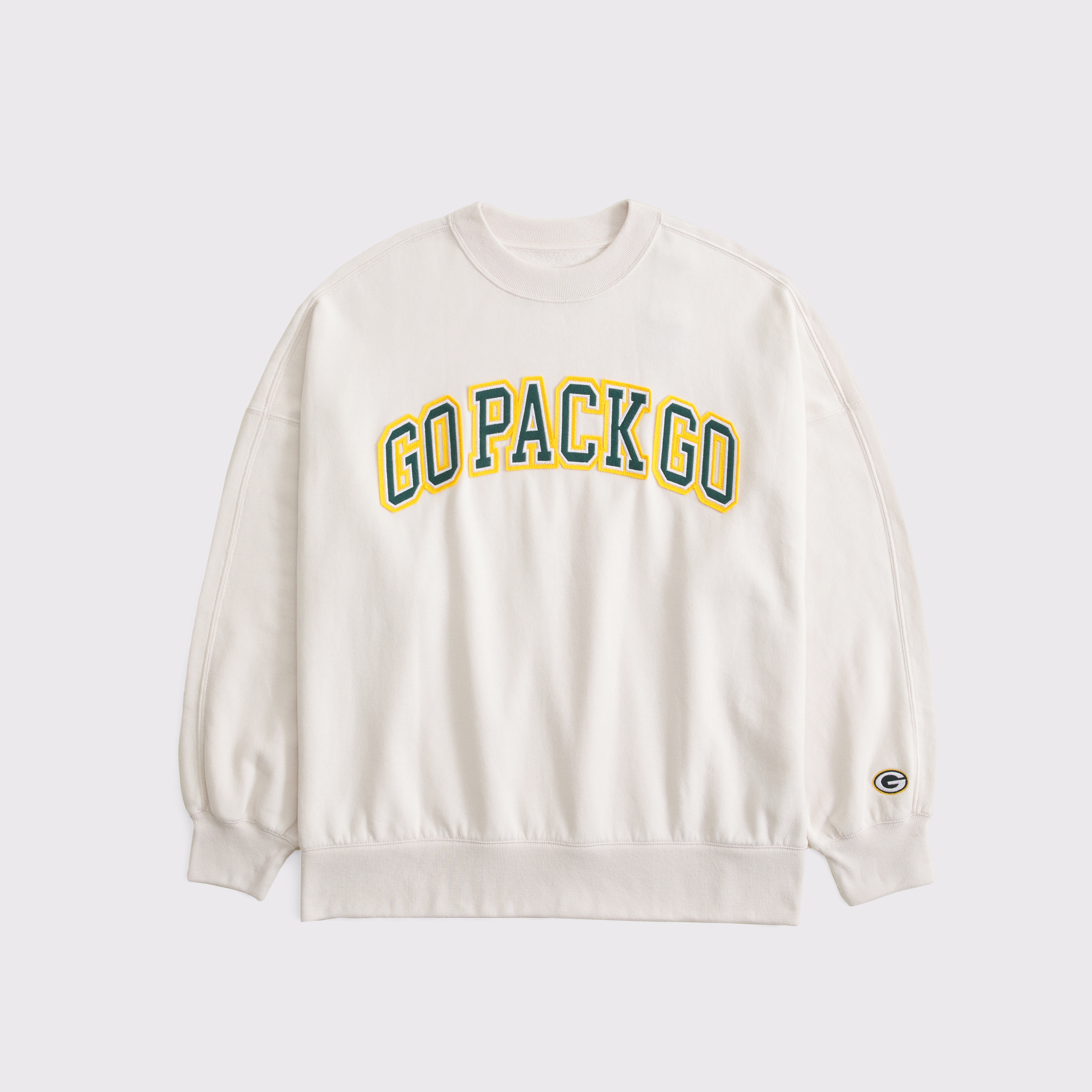 Abercrombie & Fitch Green Bay Packers Graphic Oversized Sunday Crew In Neutral