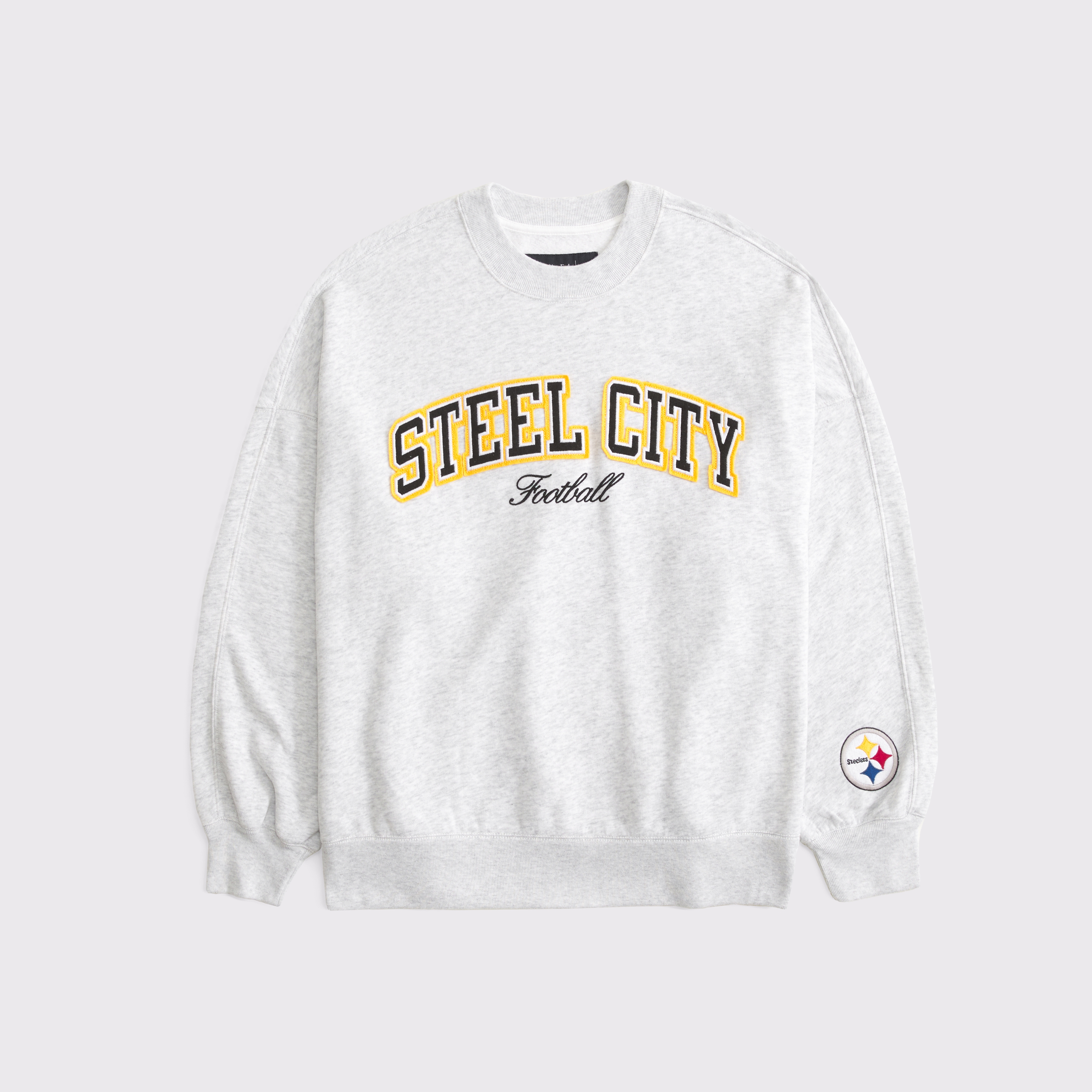 Abercrombie & Fitch Pittsburgh Steelers Graphic Oversized Sunday Crew In White