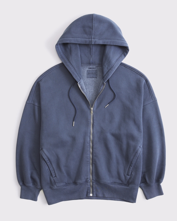 Oversized Sunday Hooded Full-Zip, Vintage Indigo view 1