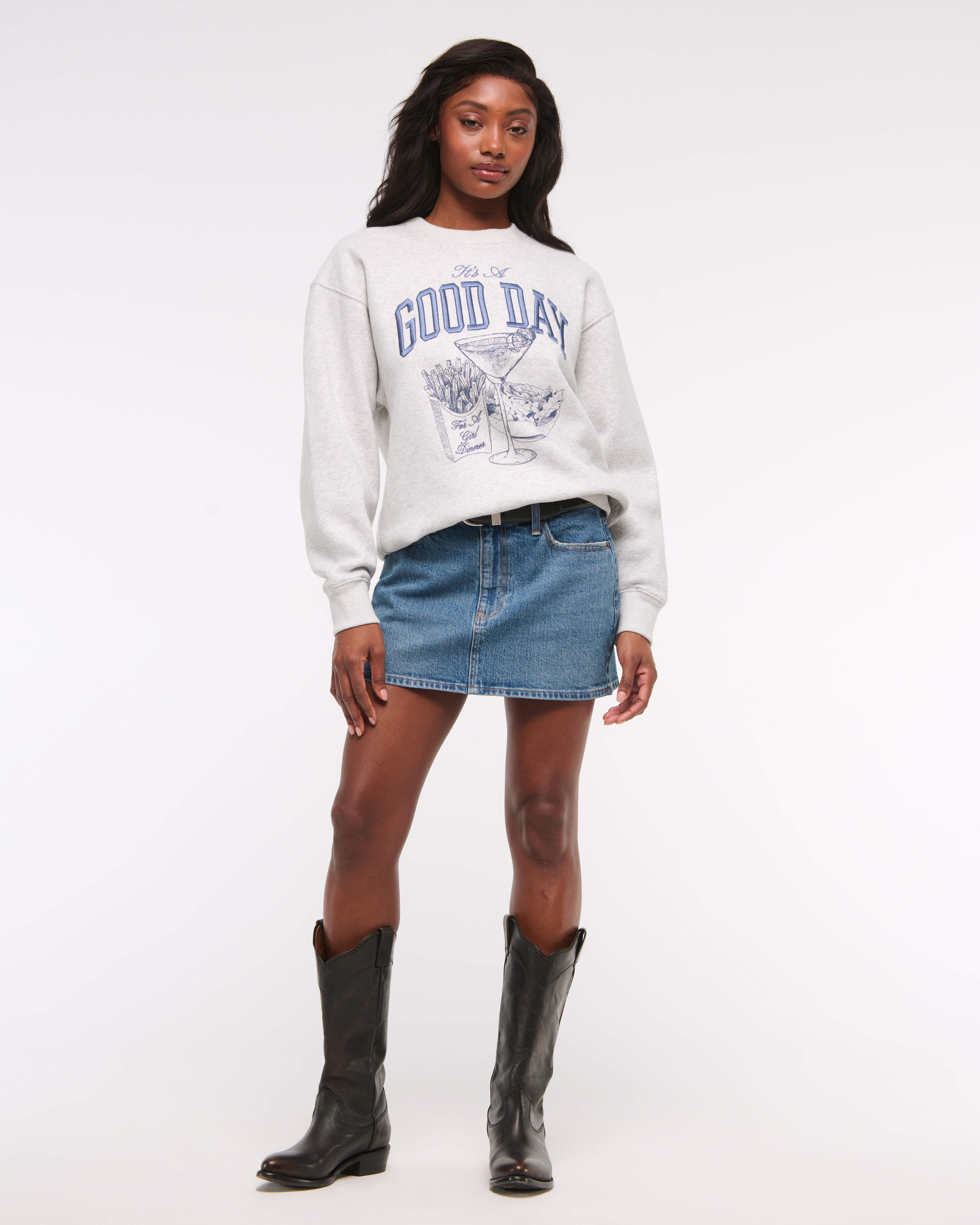 Женские свитеры Abercrombie & Fitch Good Day Graphic Sunday Crew — фото 3