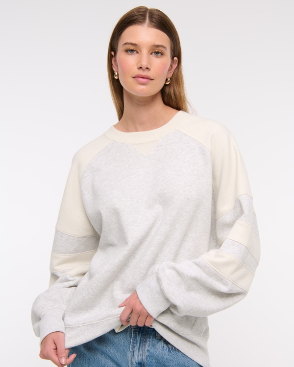 Oversized Sunday Crew, Light Gray view 1