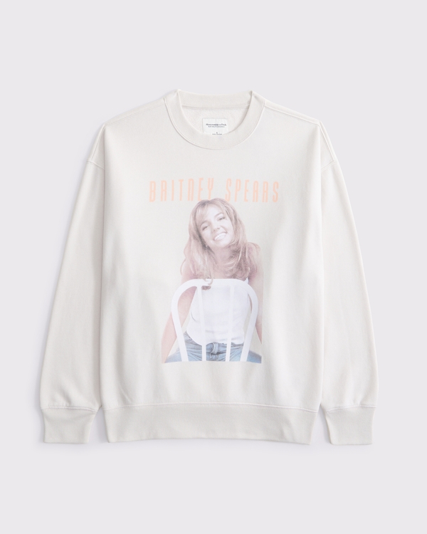 Britney Spears Graphic Vintage Sunday Crew, Cream view 1