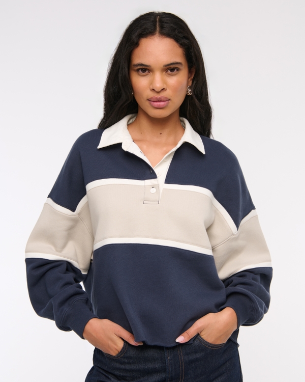 Essential Collared Polo Crew, Sapphire view 1
