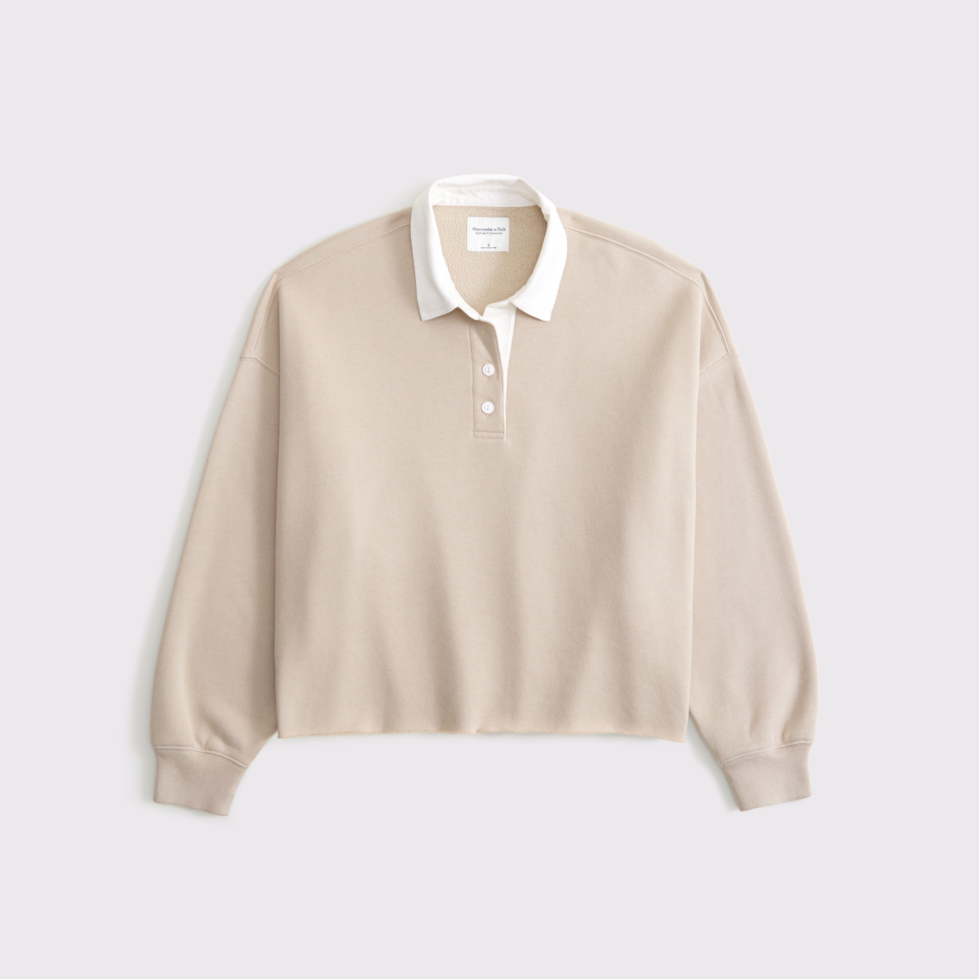 Abercrombie & Fitch Essential Collared Polo Crew In Sand