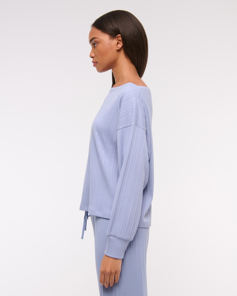 Long-Sleeve Lounge Wide Rib Slash Top - thumbnail 8