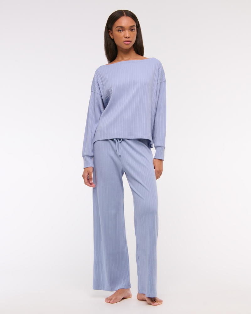 Long-Sleeve Lounge Wide Rib Slash Top - thumbnail 10