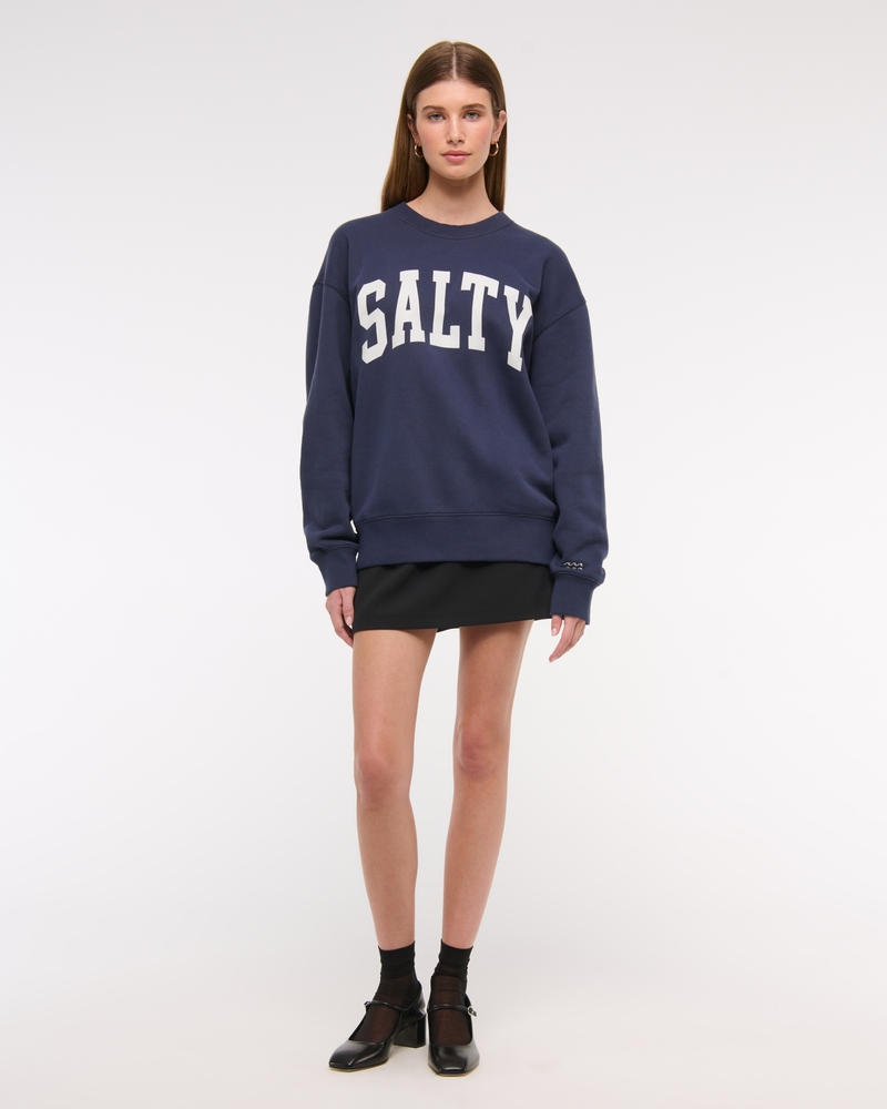 Salty Graphic Oversized Sunday Crew