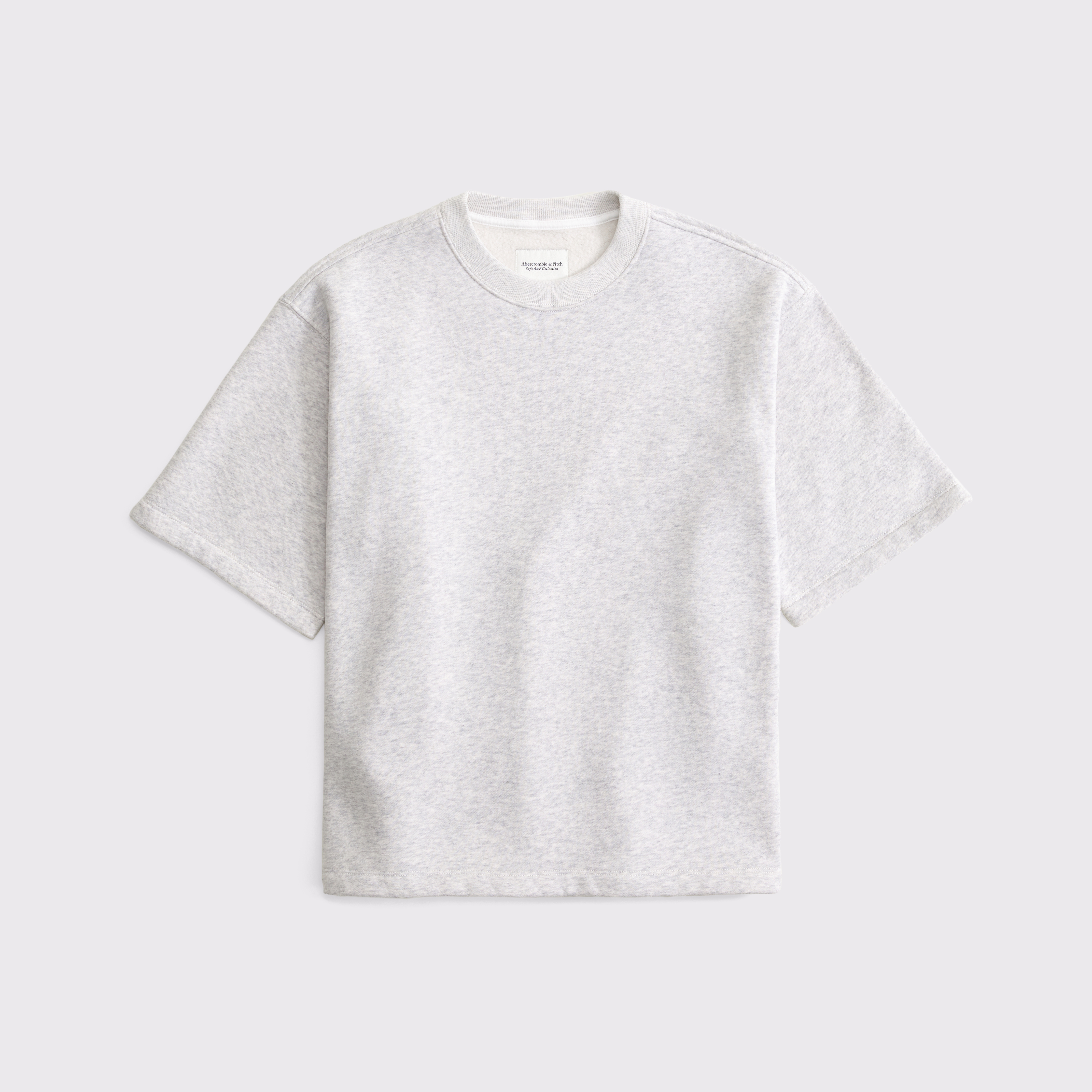 Abercrombie & Fitch Oversized Short-sleeve Fleece Tee In Gray