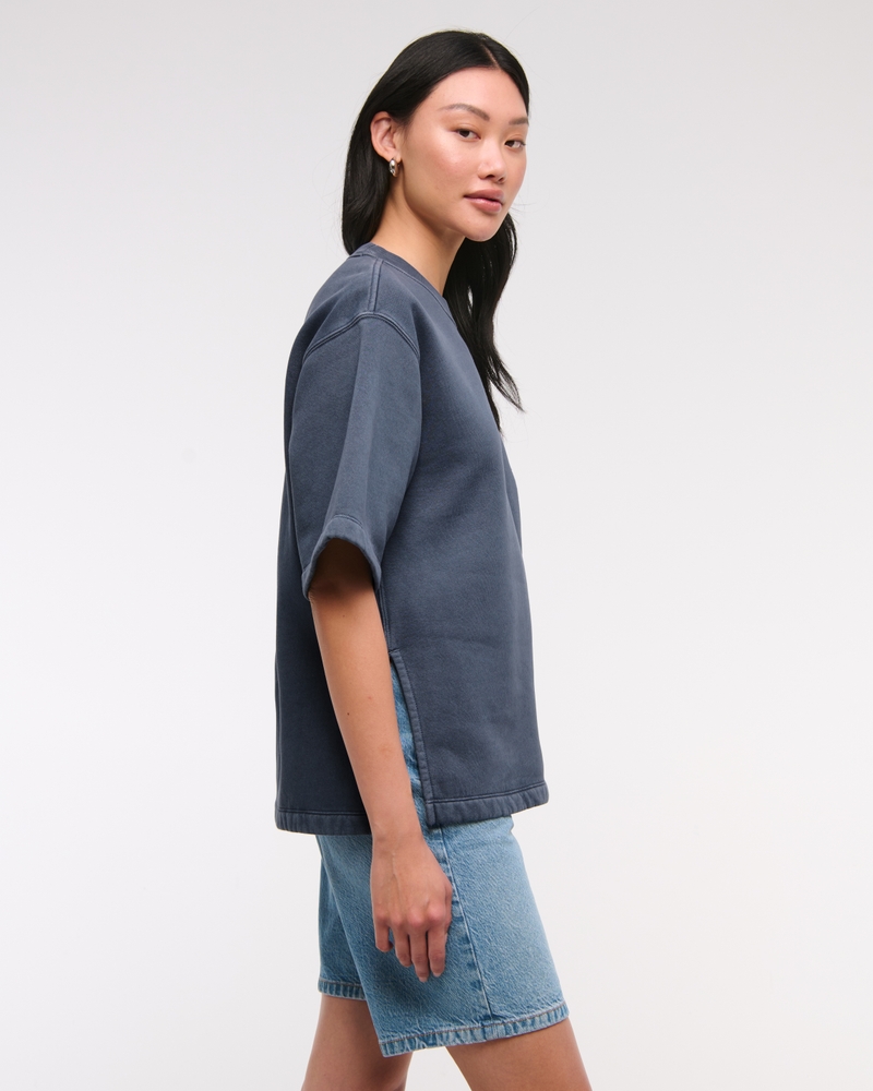 Oversized Short-Sleeve Fleece Tee